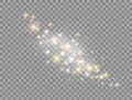 Glowing light effect composition on transparent background. White and golden star explosion. Sun flash. Bright star with Royalty Free Stock Photo