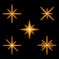 Glowing light effect stars bursts with sparkles. Neon magical starburst. Illuminated flashes sunburst. Vector.