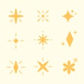 Glowing light yellow sparkle abstract for element, illustration