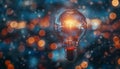 Glowing lightbulb as innovation idea. AI generated. Royalty Free Stock Photo