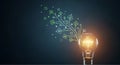 Glowing Lightbulb Digital Circuit Idea Innovation Technology Background Royalty Free Stock Photo