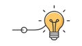 Glowing Lightbulb Idea and Innovation Concept Icon, vector design Generative AI Royalty Free Stock Photo
