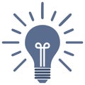 Glowing lightbulb sign icon symbol for creative idea inspiration and invention Royalty Free Stock Photo