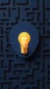Illuminated Idea Lightbulb in a Brick Maze Innovation Concept Royalty Free Stock Photo