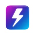 Glowing Lightning Bolt Icon on a Gradient Background electricity Royalty Free Stock Photo