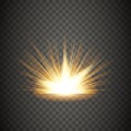 Glowing lights effect, flare, explosion and shining stars Royalty Free Stock Photo