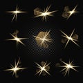 Glowing lights effect, flare, explosion and stars. Special effect isolated Royalty Free Stock Photo