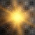 Glowing lights effect, flare, explosion and stars. Special effect isolated on transparent background Royalty Free Stock Photo