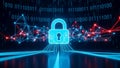 Glowing lines and padlock signify protection and technologic Royalty Free Stock Photo