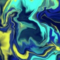 Glowing liquid dynamic flow. Trendy fluid cover design. Illustration for your design. Liquid marble design abstract