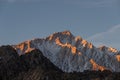 Glowing Lone Pine Peak and Mount Whitney Sunrise, Alabama Hills, Lone Pine, California Royalty Free Stock Photo