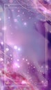 Glowing Love Frame with Sparkle Effects in Pink and Violet Hues Royalty Free Stock Photo