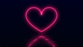 glowing love shaped neon light background illustration design.