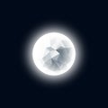 Glowing Low Poly moon on a dark background