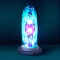 magic portal, sci-fi teleport with human body silhouette