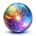 Glowing magical orb with rotating light patterns