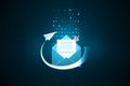 Glowing mail notification on  background. Newsletter, social media and communication concept. 3D Rendering Royalty Free Stock Photo