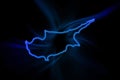 Glowing Map of Cyprus, modern blue outline map