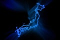 Glowing Map of Japan, modern blue outline map