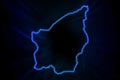 Glowing Map of San Marino, modern blue outline map