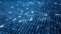 A glowing matrix of binary code in a futuristic digital landscape Royalty Free Stock Photo