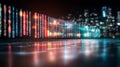 A glowing matrix of binary digits flowing vertically down the screen, with lines of code Royalty Free Stock Photo