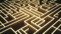 Maze Illuminated With Light Emitting Diodes Creates a Futuristic Puzzle Royalty Free Stock Photo