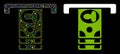 Flare Mesh Network ATM Icon with Flare Spots Royalty Free Stock Photo