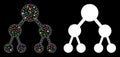 Flare Mesh 2D Binary Tree Icon with Flare Spots Royalty Free Stock Photo