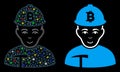 Flare Mesh 2D Bitcoin Miner Icon with Flare Spots Royalty Free Stock Photo