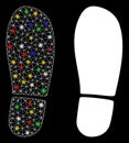 Flare Mesh Carcass Boot Footprint Icon with Flare Spots
