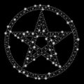 Glowing Mesh Carcass Star Pentacle with Flash Spots