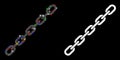 Flare Mesh Carcass Chain Icon with Flare Spots Royalty Free Stock Photo