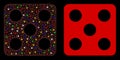 Flare Mesh Network Dice Icon with Flare Spots Royalty Free Stock Photo
