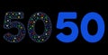 Flare Mesh 2D 50 Digits Text Icon with Flare Spots Royalty Free Stock Photo