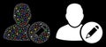Flare Mesh Wire Frame Edit User Icon with Flare Spots Royalty Free Stock Photo