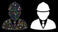 Flare Mesh 2D Engineer Icon with Flare Spots Royalty Free Stock Photo