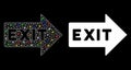 Bright Mesh Wire Frame Exit Arrow Icon with Flare Spots Royalty Free Stock Photo