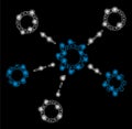 Flare Mesh Network Gears Relations with Flare Spots