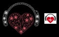 Glowing Mesh Heart Sound Icon with Glare Lightspots