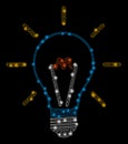 Bright Mesh Network Invent Bulb with Light Spots Royalty Free Stock Photo