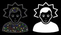 Flare Mesh Network Inventor Icon with Flare Spots Royalty Free Stock Photo