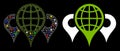 Flare Mesh Network Locations Icon with Flare Spots