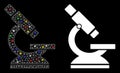 Flare Mesh Wire Frame Microscope Icon with Flare Spots Royalty Free Stock Photo