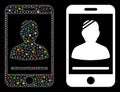 Bright Mesh Network Mobile Patient Icon with Flare Spots