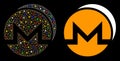 Flare Mesh 2D Monero Coins Icon with Flare Spots