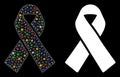 Flare Mesh 2D Mourning Ribbon Icon with Flare Spots
