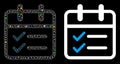 Glowing Mesh Network Day Tasks Icon with Flash Spots Royalty Free Stock Photo
