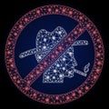 Flare Mesh Network No Smoking Redneck with Light Spots Royalty Free Stock Photo