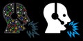 Flare Mesh Carcass Operator Shout Icon with Flare Spots Royalty Free Stock Photo